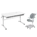 Комплект Cubby парта Iris Grey и кресло Arnica Grey с подлокотниками и подставкой для ног