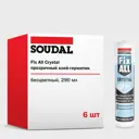 Герметик ms-полимерный Soudal Fix All Crystal универсальный влагостойкий бесцветный 280 мл 6 шт