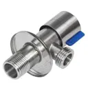 Кран угловой Santech Systems DN15 PN10 1/2"x3/4" НР ручка флажок нержавеющая сталь