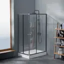 Душевой уголок Damixa Venus DX09VE-403-12090GT_7214 прямоугольник 120.6x89.6см черный профиль эффект стекла без покрытия