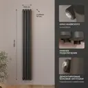 Радиатор трубчатый Faberg Steelion 1724/74 4 секции нижнее правое подключение сталь серый с кронштейном