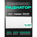 Радиатор панельный Metronex 21 300x1000 мм боковое подключение сталь белый с кронштейном