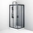 Душевой уголок Am.pm Gem 421748 прямоугольный 100x80см черный профиль эффект стекла прозрачный