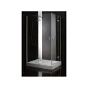 Душевой уголок Cezares Bergamo 19993 прямоугольный 120x90см серебристый блеск профиль эффект стекла прозрачный