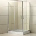 Душевой уголок Belbagno Uno 381304 прямоугольный 90.5х70.5см серебристый блеск профиль эффект стекла прозрачный