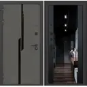 Входная дверь Labirintdoors Карбон 205x88см левый цвет черный кварц/лофт графит с зеркалом ФЛЗ-1