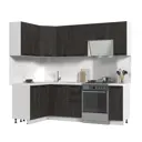 Кухонный гарнитур Стендмебель ПасаденнаКГ130-170БУК 170x217x60 см ЛДСП цвет угольный камень