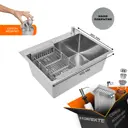 Мойка для кухни Glyph GL36045D/W02-114/W302644/W405A 45x60 см глубина чаши 22 см нержавеющая сталь цвет сатин