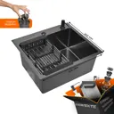 Мойка для кухни Glyph GL35040B/W02-114B/W302644B/W405B 40x50 см глубина чаши 22 см нержавеющая сталь цвет графит
