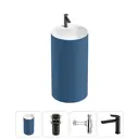 Напольная раковина отдельностоящая Wellsee Chalice Perfection 20213101R размер 45x45x85 см, с донным клапаном, сифоном и смесителем