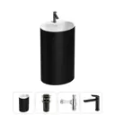 Напольная раковина отдельностоящая Wellsee Coquillage 20213159R размер 50x38x85 см, с донным клапаном, сифоном и смесителем