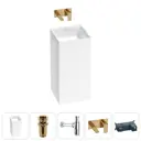 Напольная раковина отдельностоящая Wellsee Pure BY Wellsee 20213224R размер 40x40x85 см, с донным клапаном, сифоном и смесителем