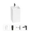 Напольная раковина отдельностоящая Wellsee Pure BY Wellsee 20213259R размер 45x45x85 см, с донным клапаном, сифоном и смесителем