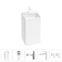 Напольная раковина отдельностоящая Wellsee Pure BY Wellsee 20213265R размер 45x45x85 см, с донным клапаном, сифоном, смесителем и вентилями