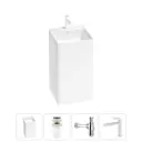Напольная раковина отдельностоящая Wellsee Pure BY Wellsee 20213277R размер 45x45x85 см, с донным клапаном, сифоном и смесителем