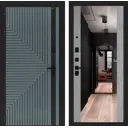 Входная дверь Лабиринт Кредор левый 205x96см цвет серо-зеленый с патиной/бетон светлый с зеркалом ФЛЗ-1