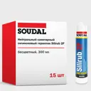 Герметик силиконовый нейтральный санитарный Soudal Psg300.001.15 водонепроницаемый водостойкий бесцветный 4.5л 15 шт