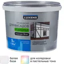 Краска для фасадов и цоколей Luxens матовая цвет белый база А 9 л