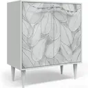 Комод Bogacho 80x44.5x90.5 см МДФ цвет белый 11635/Бл/Сильвер