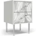 Тумба прикроватная Bogacho 40x60.50x44.50 см 2 ящика цвет белый с серебром 11639/БлСильвер