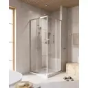 Душевой уголок Cezares RELAX 304 RELAX-304-A-2-100-C-CR квадрат 100x100см серебристый блеск профиль эффект стекла прозрачный