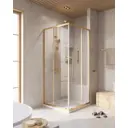 Душевой уголок Cezares RELAX 304 RELAX-304-A-2-80-C-BORO квадрат 80x80см золотистый профиль эффект стекла прозрачный