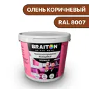 Водно-дисперсионная краска Braiton Премиум Моющаяся интерьерная 2.5кг цвет олень коричневый RAL 8007