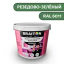 Водно-дисперсионная краска Braiton Премиум Моющаяся интерьерная 1кг цвет резедово-зелёный RAL 6011