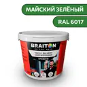 Водно-дисперсионная краска Braiton Премиум Сверхпрочная фасадная 4кг цвет майский зелёный RAL 6017
