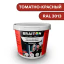 Водно-дисперсионная краска Braiton Премиум Сверхпрочная фасадная 4кг цвет томатно-красный RAL 3013