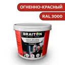 Водно-дисперсионная краска Braiton Премиум Сверхпрочная фасадная 6кг цвет огненно-красный RAL 3000