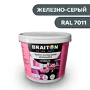 Водно-дисперсионная краска Braiton Премиум Моющаяся интерьерная 3кг цвет железно-серый RAL 7011