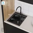 Мойка врезная прямоугольная 51x2x42 см POLYGRAN Argo-420 искусственный камень цвет черный