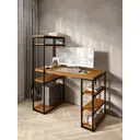 Стол письменный Solarius 60x148x130 см дерево и металл цвет ольха/черный