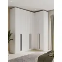 Шкаф распашной Принцесса мелания 3030/4а 6 дверный с антресолью 130x260x50 см ЛДСП цвет белый