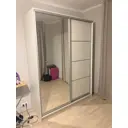 Шкаф-купе Клевер Атина с зеркалом 240x170х50 см 6 полок лдсп цвет белый