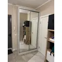 Шкаф-купе Клевер Атина зеркальный 240x150х50 см 6 полок лдсп цвет белый