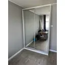 Шкаф-купе Клевер Атина зеркальный 240x160х45 см 6 полок лдсп цвет белый
