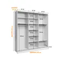 Шкаф-купе Клевер Атина зеркальный 240x250х65 см 9 полок лдсп цвет белый