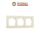 Рамка для розеток и выключателей Werkel Favorit молочный 3 поста цвет молочный