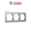 Рамка для розеток и выключателей Werkel Platinum 3 поста цвет алюминий