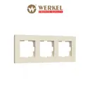Рамка для розеток и выключателей Werkel Slab W0032962 3 поста цвет айвори матовый
