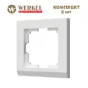 Рамка для розеток и выключателей Werkel Stark 1 пост цвет белый 5 шт.