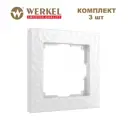 Рамка для розеток и выключателей Werkel Hammer 1 пост цвет белый 3 шт.