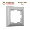 Рамка для розеток и выключателей Werkel Fiore 1 пост цвет серебряный 3 шт.