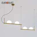 Светильник подвесной EUROSVET a061376 Stair 4 лампы 5 м² цвет белый/латунь