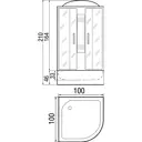 Душевая кабина River Nara 100/46 MT 1/4 круга высокий поддон 100x100 см