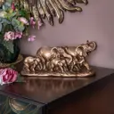 Статуэтка из мрамора Bogacho Слоники Счастливая семья бронзовая