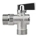 Кран шаровой угловой для бытовой техники MPF PN24 1/2" НР латунь ручка флажок
