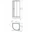 Поддон Melodia della vita Segment акриловый 90x90x15 низкий 1/4 круга цвет белый, слив 50 мм
